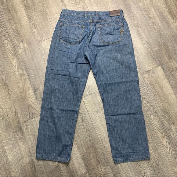 Men's Canali Jeans Size US 36 / Italy 52 Cotton Blue Denim Embroidered Logo - Picture 9 of 13